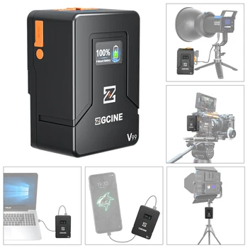 Аккумулятор ZGCINE ZG V99 с V-образным креплением ZG-V99 с V-образным Замком, Литиевый Аккумулятор, Блок питания для Зеркальных Камер, Видеосигналов, Смартфонов, Ноутбуков Изображение 2