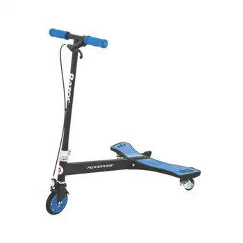 Самокат Powerwing на колесиках синего цвета для детей от 6 лет и весом до 143 фунтов, синий