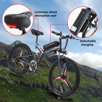Складной электрический горный велосипед, мощный мотор, электровелосипед, Литиевая батарея, 36 В, 13 Ач, 350 Вт, 21 скорость, лидер продаж