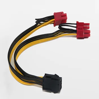 1 шт./упак. PCI-e 6-контактный разъем для двух 6 + 2-контактных штекерных разъемов шнур pcie 6p-2x8-контактный кабель питания графического процессора красные разъемы Изображение 2