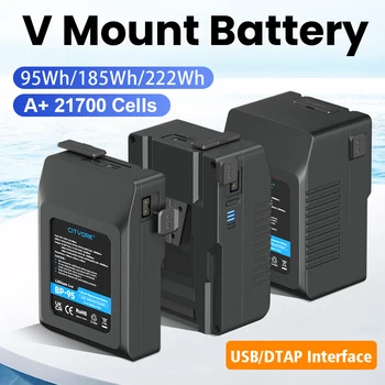 Новое обновление BP95/185/222 V Mount Battery литиевая батарея с V-образным замком и зарядное устройство D-Tap для видеокамеры со светодиодной подсветкой для трансляции видеокамеры