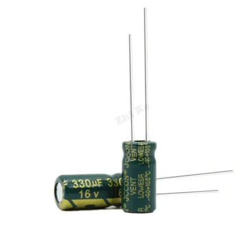 10шт 16v330uf 6*12 мм Алюминиевые электролитические конденсаторы электронные компоненты 16 Вольт 330 мкФ Изображение 2