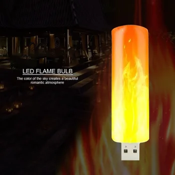 AvvRxx, светодиодная лампа с эффектом пламени, USB-моделирование, Динамическая мерцающая лампа с пламенем, Внутреннее декоративное освещение, Ночник, Огненная лампа Изображение 2