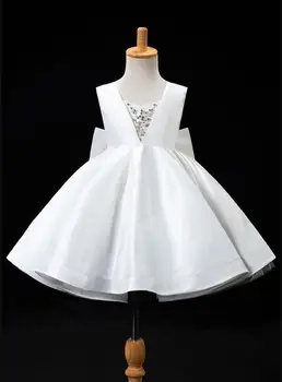 Белое фатиновое платье для Крещения девочек, Одежда для маленьких девочек на День рождения 1 года, платье для маленьких девочек на Крестины, платье принцессы для маленьких девочек Изображение 2