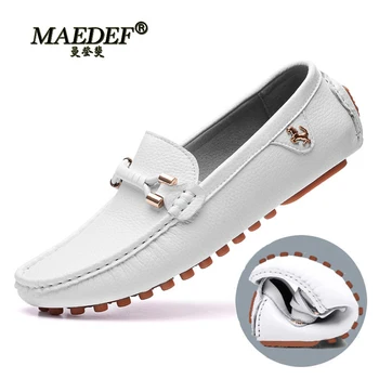 MAEDEF/ Лоферы; Мужская Кожаная обувь ручной работы; Повседневная обувь для вождения на плоской подошве без застежки; Мокасины; Туфли-лодочки; Большие Размеры 37-48
