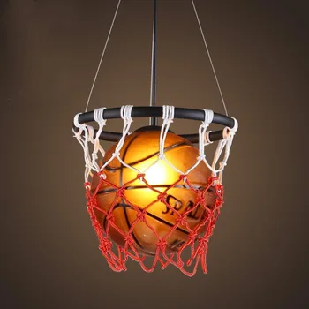 Художественная Светодиодная Люстра Подвесной Светильник Light Room Decor Современный Промышленный Баскетбол Футбольный Бар Кофейня Couture Потолочное Украшение E27