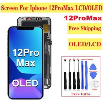 OLED-дисплей Для iPhone 12 Pro Max ЖК-дисплей С 3D Сенсорным Цифрователем В Сборе Для iPhone 12 Pro Max Замена экрана Без Битых Пикселей