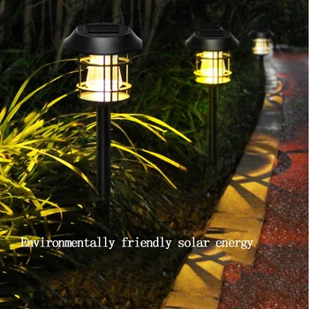 Новая трансграничная солнечная лампа для газона из нержавеющей стали, пластиковый садовый декоративный торшер, солнечный садовый светильник GL355 Изображение 2
