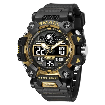 Классические брендовые мужские спортивные часы с двойным дисплеем Аналоговые Цифровые светодиодные электронные кварцевые часы Водонепроницаемые для плавания Военные