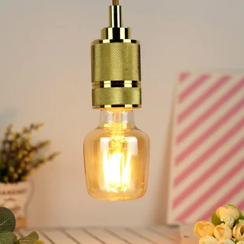 E27 Светодиодная лампа Эдисона Золотая Ретро-Индивидуальность, Креативный декоративный светильник в форме 220 В/6 Вт, теплый Желтый свет Изображение 2