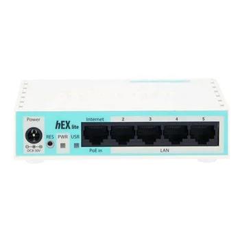 Мини-маршрутизатор MikroTik RB750r2 HEX Lite Маленький 5-портовый Поддерживает 5 портов Ethernet 10/100 Мбит/с