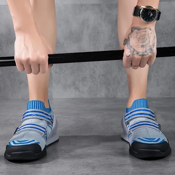 2023 Новая мужская Профессиональная обувь для тяжелой атлетики, Сетчатая Дышащая Обувь для тяжелой атлетики, Обувь для приседаний, Молодежная Противоскользящая обувь для фитнеса Изображение 2