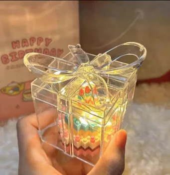 Подарочная коробка для мини-торта, набор строительных блоков, миниатюрные десертные кирпичики, подарочный набор, 3D декор для стола 