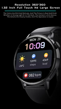 2022 Новые Умные Часы для Мониторинга сердечного ритма и отслеживания движения с Водонепроницаемым Bluetooth HD и Полным сенсорным экраном Для Мужчин и женщин Изображение 2