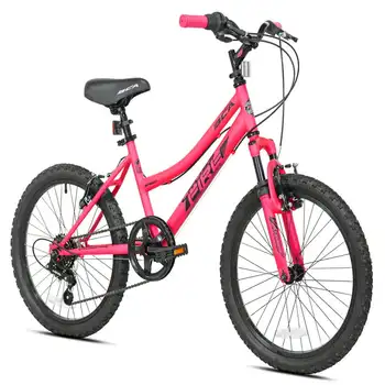 Фантастический 20-дюймовый горный велосипед Crossfire Girls розово-черного цвета с 6 скоростями для езды по бездорожью.