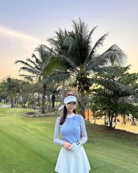 Шелковая трикотажная верхняя одежда для гольфа St Andraw Golf с длинными рукавами, защищающая от солнца, женская легкая и удобная спортивная одежда для гольфа Изображение 2