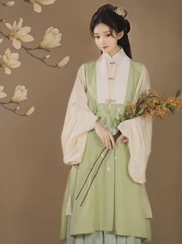 2022 китайский традиционный комплект hanfu династии Мин, жилет, платье hanfu, сказочный народный танцевальный костюм, восточная древняя принцесса, костюм для косплея