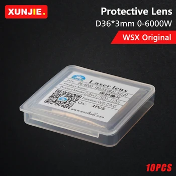 XUNJIE 10 шт./лот, Оригинальная лазерная защитная линза WSX для стекол 36x3 мм 6 кВт для волоконных лазерных головок WSX