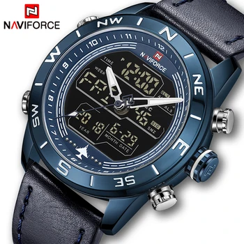2019 Мужские часы Лидирующий бренд NAVIFORCE, Мужские модные спортивные часы, Мужские Водонепроницаемые кварцевые Цифровые светодиодные часы, Мужские военные наручные часы