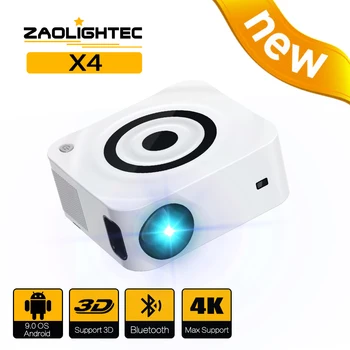 Видеопроектор ZAOLITHTEC X4 с WiFi Bluetooth Портативный проектор Full HD 1080P С поддержкой 4K LED Домашний уличный проектор
