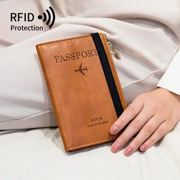 Ультратонкий RFID-кошелек для паспорта, многофункциональная сумка для паспорта, Мужской Женский держатель для документов, Кошелек для путешествий, Органайзер для паспорта