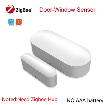 Умный дверной датчик Tuya Zigbee 3.0, Детекторы открытия и закрытия дверей, Защита безопасности, Управление приложением Smart Life Через Alexa Google Home Изображение 2