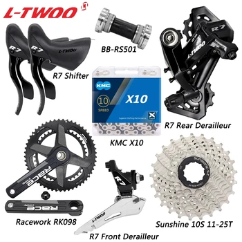 LTWOO R7 Комплекты для Переключения Скоростей 2X10 для Шоссейного Велосипеда KMC X10 Chian RS501 Нижняя Кассета Sunshine, Шатуны, Запчасти для Велосипедов