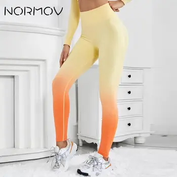 Брюки для йоги NOMROV, Плавные Спортивные леггинсы для бега и фитнеса, женские спортивные брюки с высокой талией, тонкие обтягивающие брюки для йоги