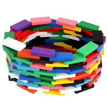 Красочные кубики Домино Обучающая Гоночная игра Красочные строительные блоки Объемная Семейная игра для детей и взрослых Плитка из строительных блоков