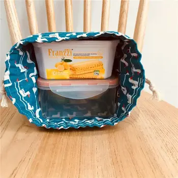 Сумки-кулеры Мультяшные сумки для еды, Ланч-бокс в Японском стиле, сумки для хранения посуды, сумки для ланча на шнурке, Lucky Cat
