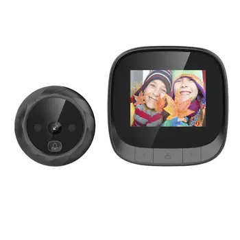 Цифровой Видеодомофон-Глазок В двери с камерой ночного видения для защиты домашней безопасности 2,4-дюймовый дисплей Питание от аккумулятора