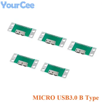 5шт Micro-B USB 3,0 Micro B Type-B Адаптер Тестовая плата USB3.0 11pin Гнездовой Разъем Плата Преобразователя Пластины