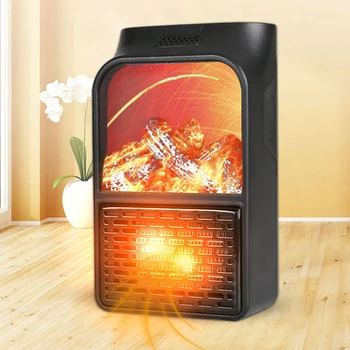 500 Вт 3D моделирование пламени Тепловентилятор Многофункциональный мини-обогреватель для домашнего офиса, общежития, отопление с дистанционным управлением, Прямая поставка
