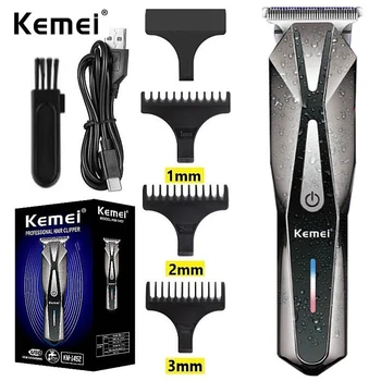 Перезаряжаемая машинка для стрижки волос Kemei-1452 Профессиональный Электрический Триммер для волос для мужчин Парикмахерская Машинка для стрижки волос Беспроводное Бритье бороды