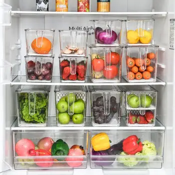 Ящик для хранения холодильника Портативный Контейнер для хранения овощей, Ящик для фруктов, Органайзер, Чехол для хранения мяса, Крышка для хранения Яиц, Разделитель яиц, Прозрачная коробка