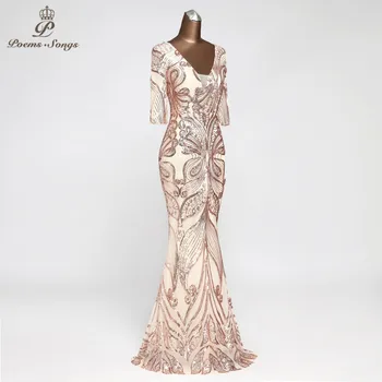 Красивое блестящее вечернее платье с коротким рукавом vestido de festa в стиле бабочки, длинное вечернее платье, вечернее платье robe de soiree, элегантное Изображение 2