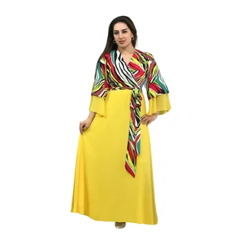 XL-5XL Африканские Платья для женщин Лето 2022 Африканские Женщины С Длинным рукавом и V-образным вырезом Из полиэстера С Принтом Длинное Платье Макси