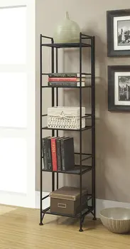 Дизайн2go Металлический складной книжный шкаф на 4 полки, черный Изображение 2