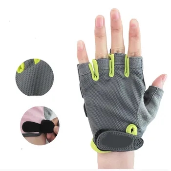 Женские сетчатые тонкие дышащие спортивные нескользящие перчатки без пальцев для фитнеса Изображение 2
