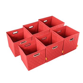 AFJE1001RED-3SZ Jiaessentials, Красные органайзеры для шкафа, Кубические ящики, 3 размера, 6 шт. Освежитель воздуха