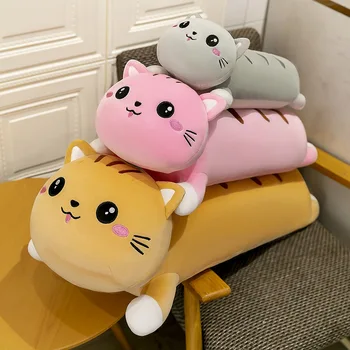 Креативная Новая Подушка с длинной полосой, Мультяшный милый кот, ленивая подушка для сна, Кукла-девочка, кукла-сердечко, детские игрушки, подарки Изображение 2