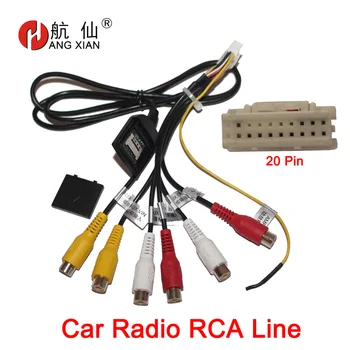 HANGXIAN 20-контактный Штекер Автомобильного Стерео Радио RCA Выход AUX Жгут Проводов Соединительный Разъем Адаптер кабель сабвуфера со слотом для SIM-карты 4G