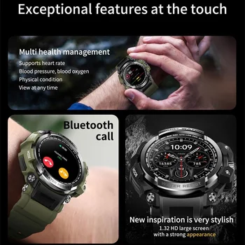 Новые мужские смарт-часы Bluetooth Call IP68 Водонепроницаемый Мониторинг артериального давления, сердечного ритма, сна, спорта на открытом воздухе для Xiaomi/apple Изображение 2