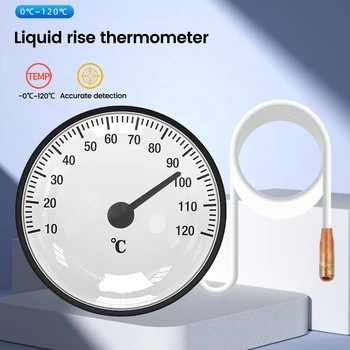 Термометр с циферблатом Термометр для духовки с капиллярной трубкой 1,4 м Датчик температуры бытового использования -40 ~ + 40 ℃/ 10-120 ℃ Изображение 2