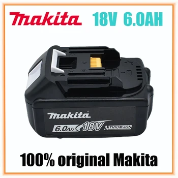 Makita 100% Оригинальная Аккумуляторная Батарея Для Электроинструмента 18V 6.0Ah Со Светодиодной литий-ионной Заменой LXT BL1860B BL1860 BL1850 4.4