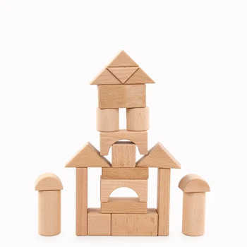 Высококачественная 22 деревянная детская деревянная коробка, которую можно легко собрать, строительные блоки, сложенные в кучу, развивающие игрушки для раннего образования Изображение 2