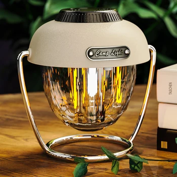 Винтажная лампа для палатки, светодиодный портативный фонарь, фонарь Type-C USB, походная лампа, водонепроницаемое аварийное освещение для походов на открытом воздухе, крыльцо