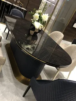 Обеденный стол Light Luxury Oval Villa Light Роскошный Обеденный стол в сочетании со стулом