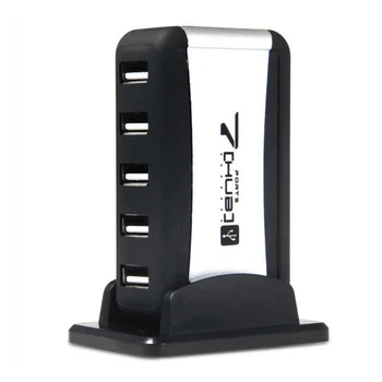 1-10 шт. Прочный 7-портовый высокоскоростной USB 2.0-концентратор, Портативный мини-разветвитель 5 В, разъем с базовым адаптером, блок питания для ПК, ноутбука Изображение 2