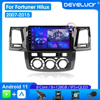 Автомобильный радиоприемник Develuck 2Din Android 11 для Toyota Fortuner 1 Hilux Revo Vigo 2007-2015 Мультимедийный плеер Carplay Стерео 4G GPS DVD